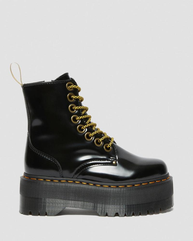 Dr Martens Vegan Jadon Max Platform Støvler Dame Sort | DK 263PJJ